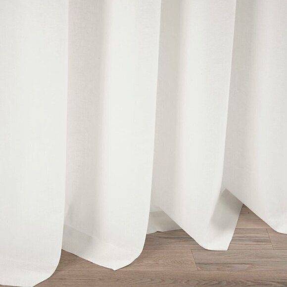 Belgian Flax Prewashed Linen Rich Cotton Blend Window Curtain- SINGLE PANEL - Picture 2 of 5